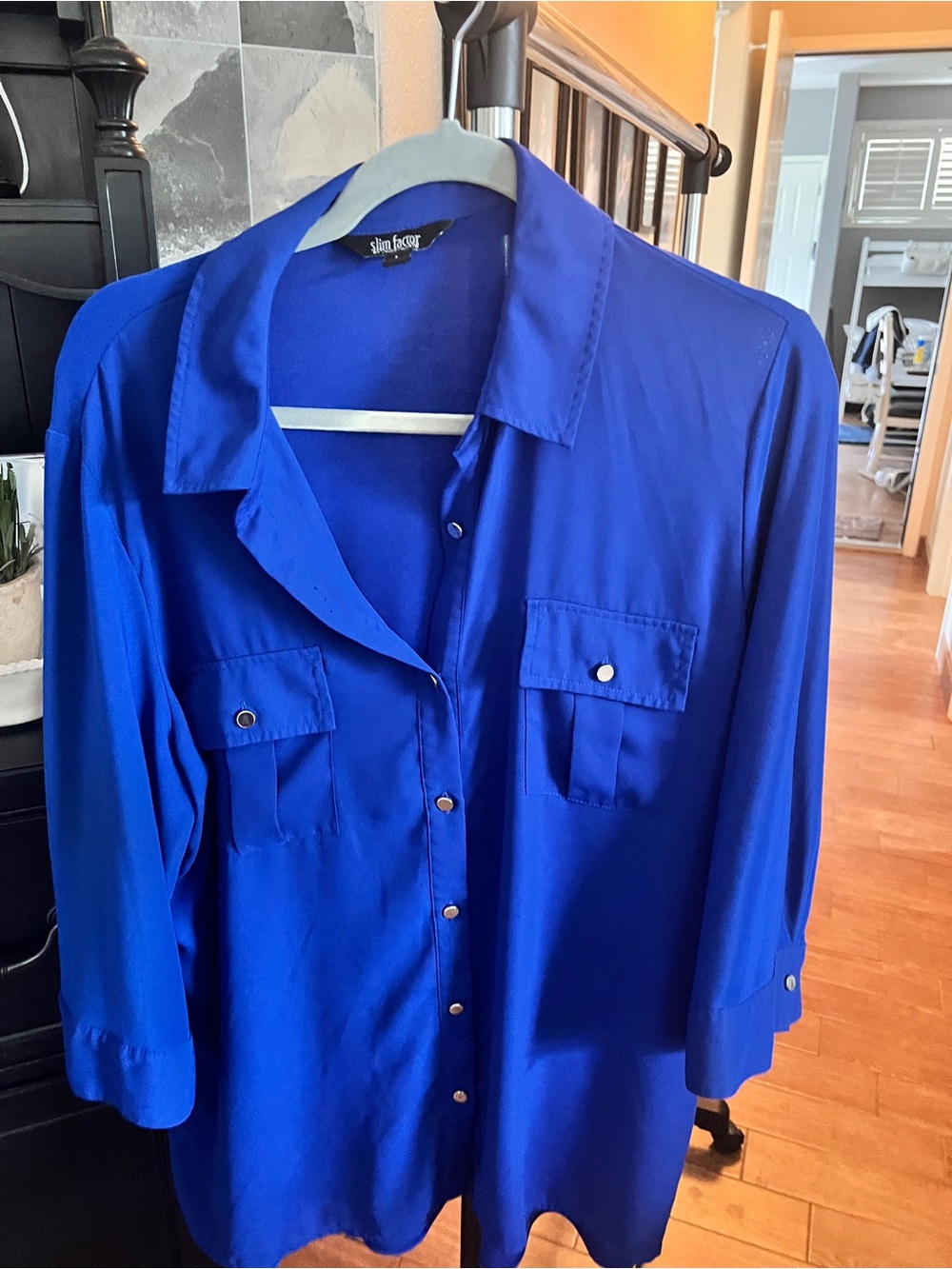 Investments Royal Blue Button-Up Blouse
